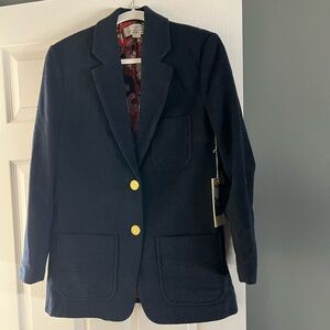 Trovata Birds of Paradise Navy Blue Blazer with Gold Buttons